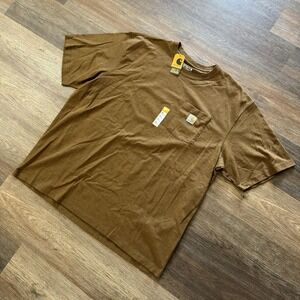 NWT Carhartt‎ Brown Tan Short Sleeve T Shirt Men's Sz 2XL Workwear